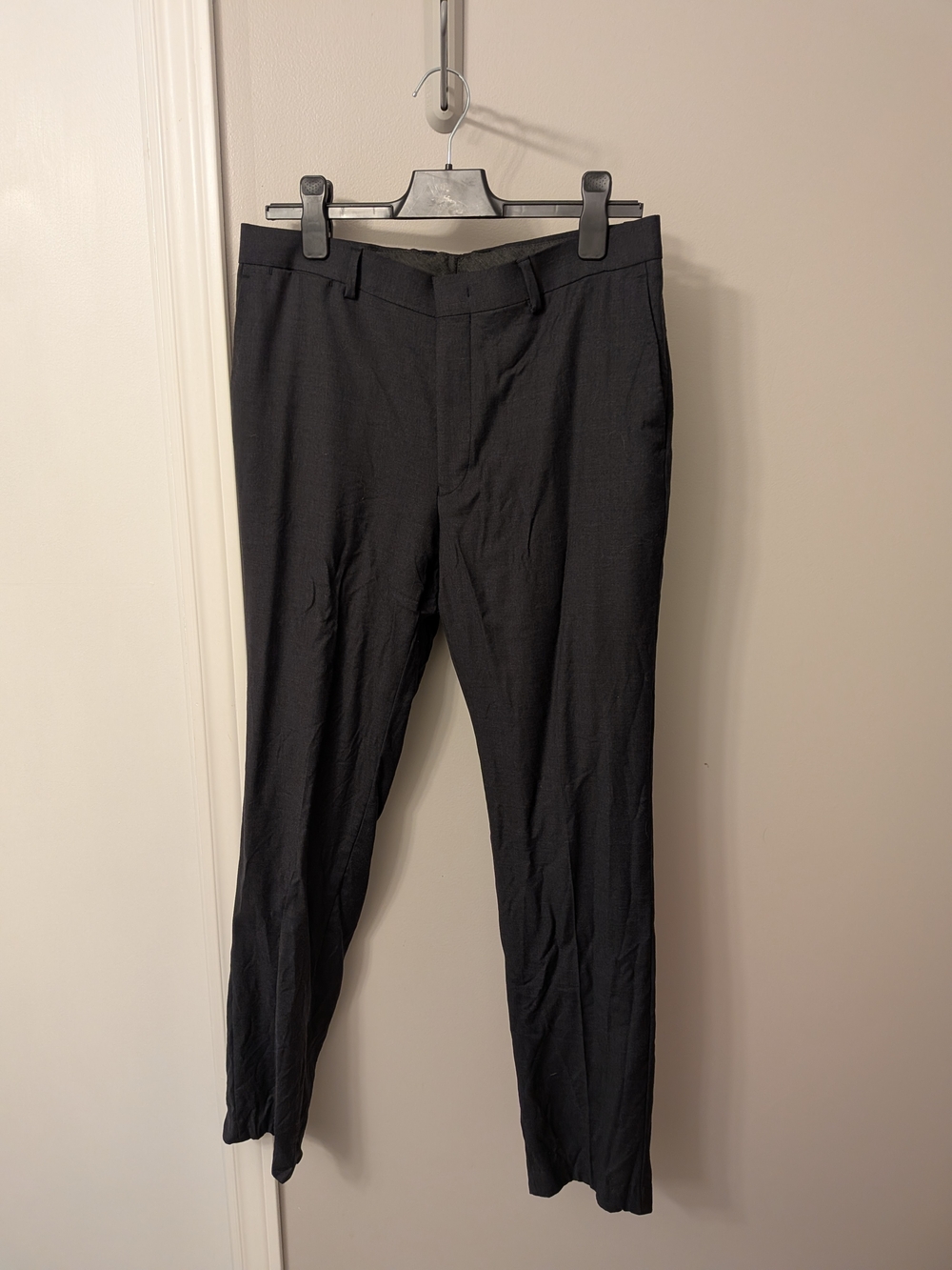 Classic Men's Black Wool Dress Pants